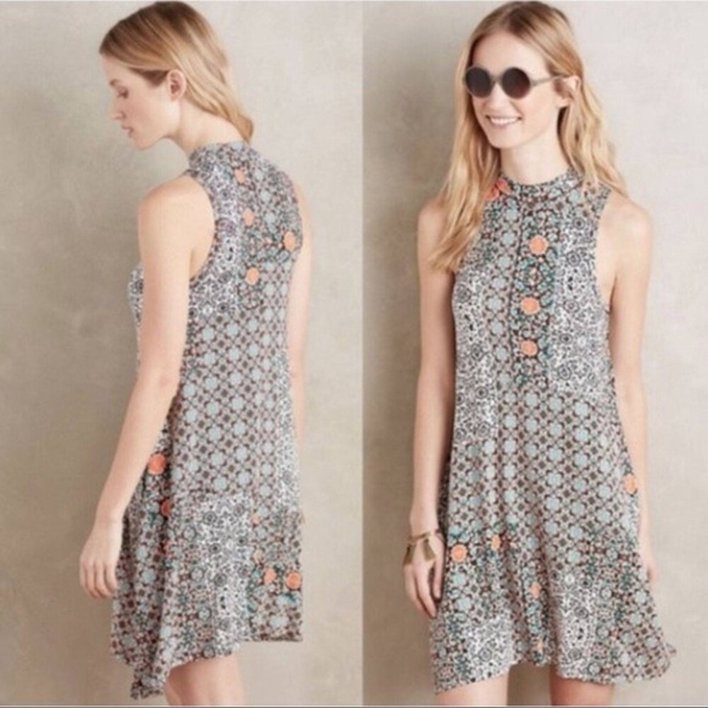 MOVING SALE Anthropologie Maeve Mock Neck Swing Jersey Dress